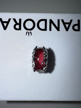 Charm Pandora Rojo Plata