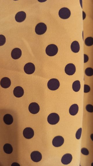 Traje flamenca gitana amarillo lunares marrones