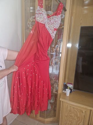  Solo venta en madrid Vestido rojo fiesta gitana c