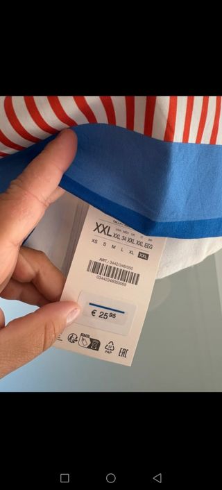 Top Zara rayas rojas XXL