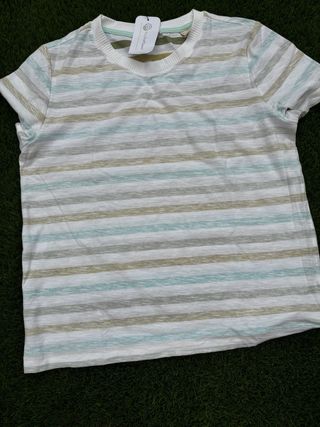 Camiseta rayas verde-blanca
