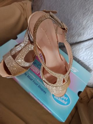 Zapatos Skechers brillantes dorados - 38