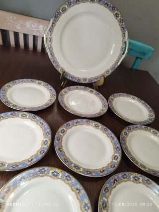Juego Vintage Postre Porcelana Francesa