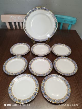 Juego Vintage Postre Porcelana Francesa