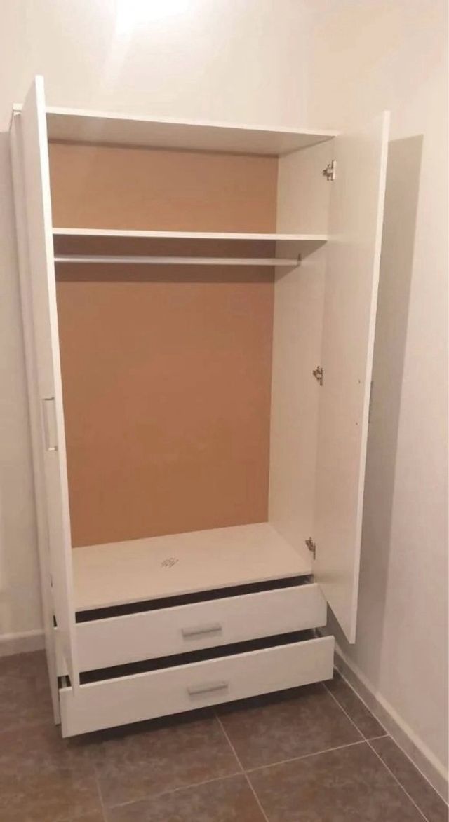 Armario 2 puertas Blanco, Roble y Artico 100x200cm