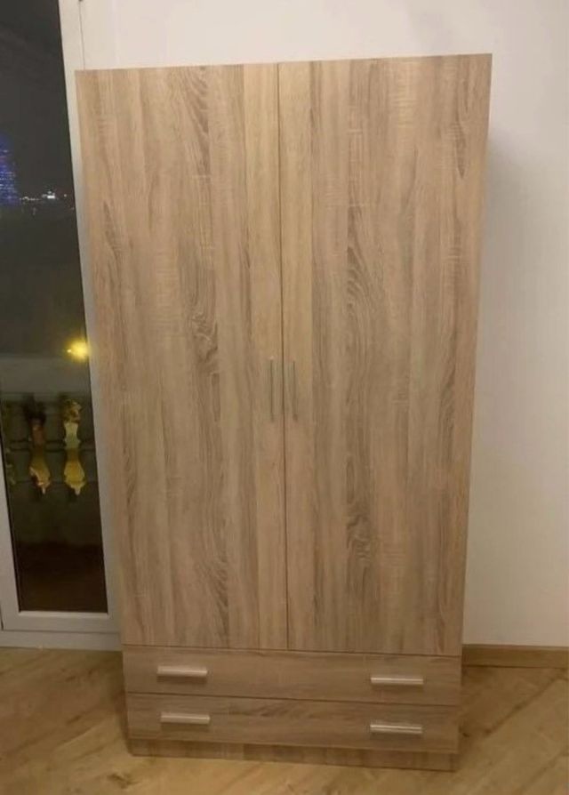 Armario 2 puertas Blanco, Roble y Artico 100x200cm