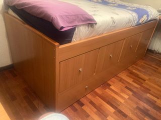 Cama nido madera - 4 cajones y zapatero + colchone