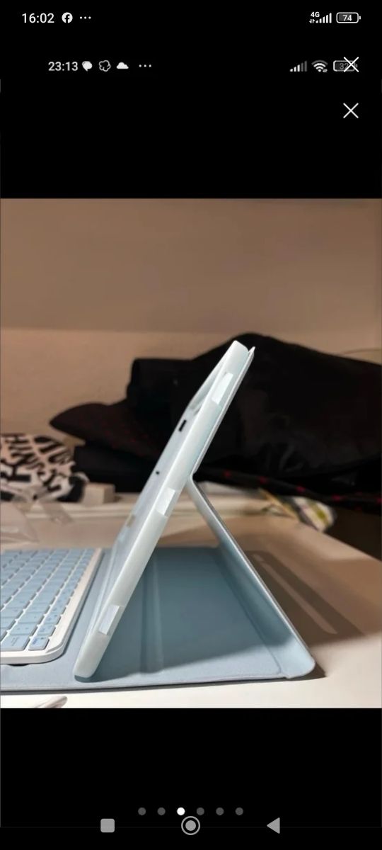 Funda iPad Azul+teclado bluetooth+Ratón inalámbr