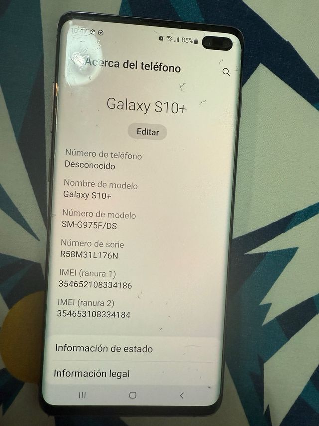 Samsung Galaxy S10+ - Negro