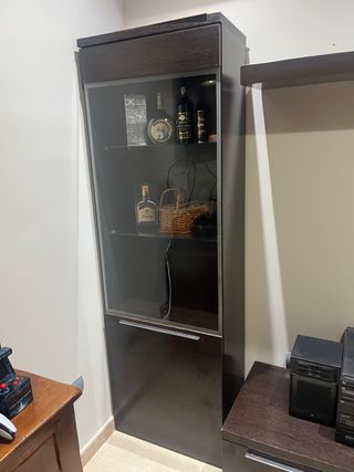 Mueble salón TV - Vitrina madera