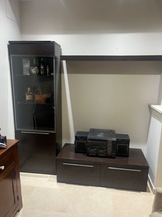 Mueble salón TV - Vitrina madera
