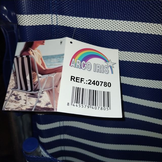 Silla playa rayas azul-blanco