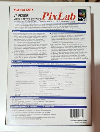 Sharp PixLab: Software Acquisizione Video