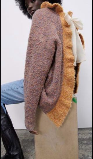 Jersey lana con lazo de Zara