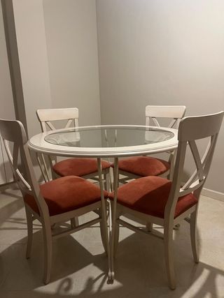 Conjunto mesa de comedor redonda