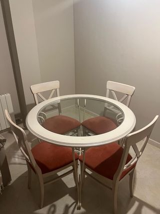 Conjunto mesa de comedor redonda