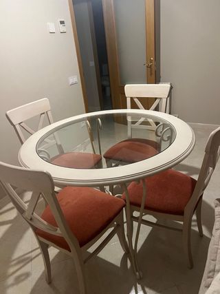 Conjunto mesa de comedor redonda