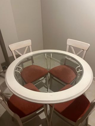 Conjunto mesa de comedor redonda