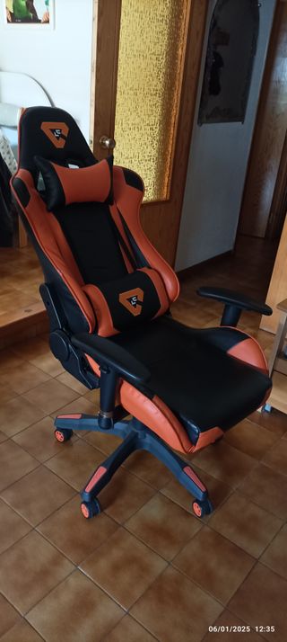 Silla Escritorio/Oficina/Gaming - Negra/Naranja