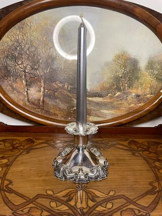 Candelabro EPNS in stile Art Deco, firmato Cohn