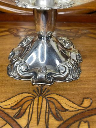 Candelabro EPNS in stile Art Deco, firmato Cohn