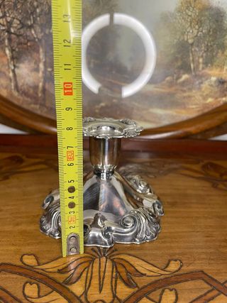 Candelabro EPNS in stile Art Deco, firmato Cohn