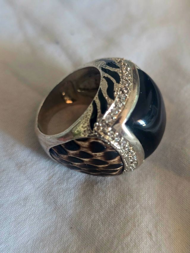 Anello in argento con onice | pietra nera Aro