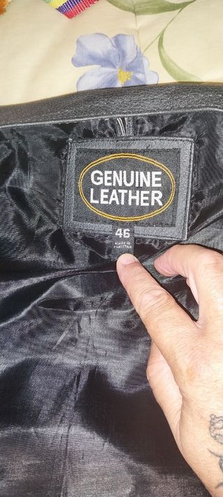 Chaleco piel negro XL - 46