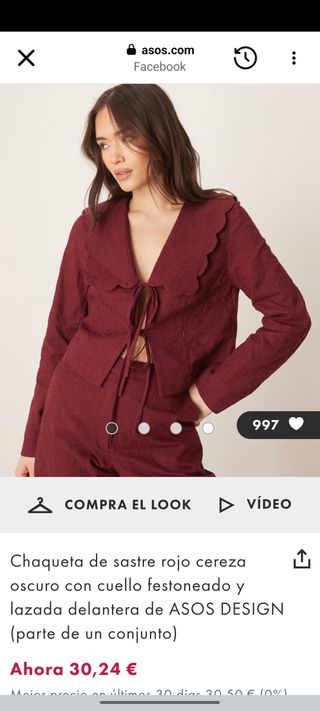 Chaqueta roja ASOS DESIGN