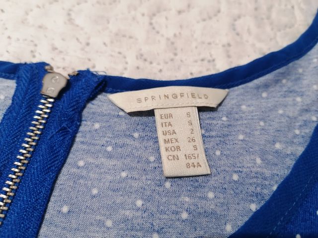 Camiseta azul Springfield lunares