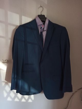 Traje chaqueta azul talla L