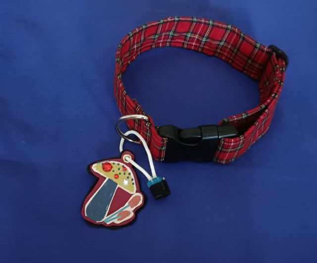 Collar cuadros perro talla M