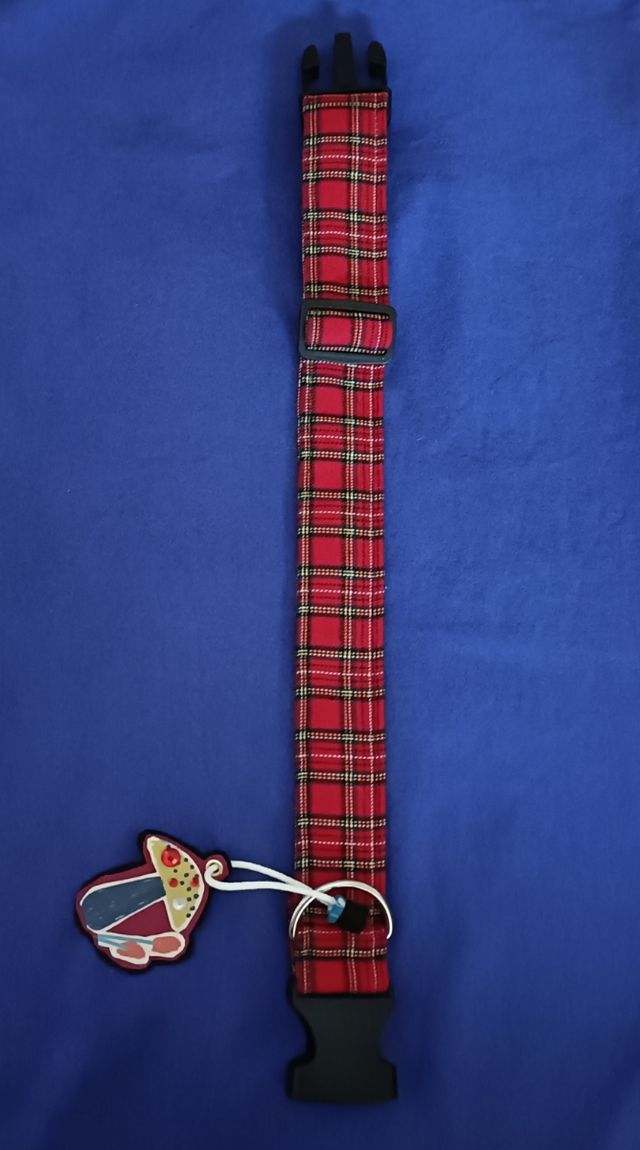 Collar cuadros perro talla M