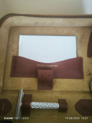 Set aseo vintage piel vaca