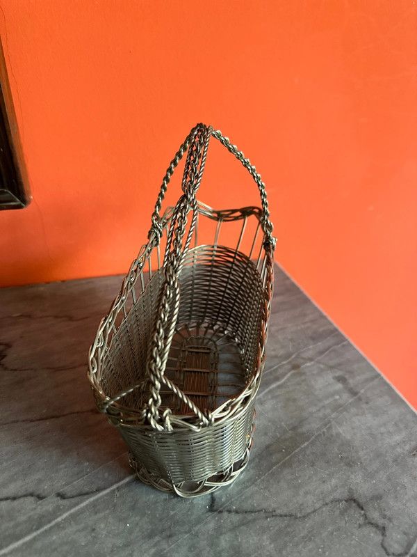 Cestino portabottiglie metallo argento