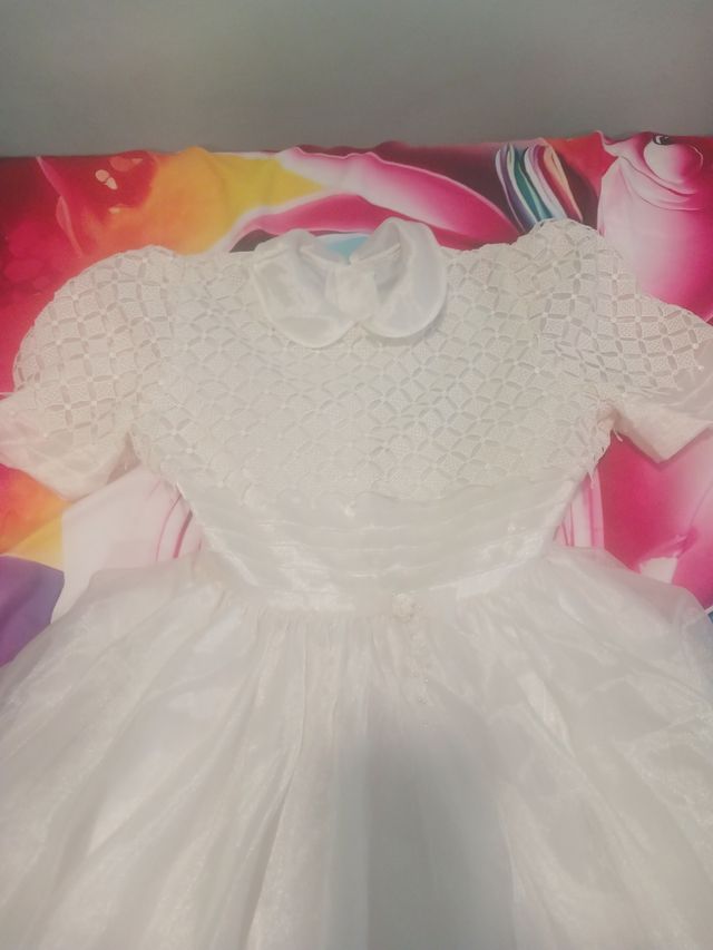 Vestido comunión color champán niña,hecho al gusto