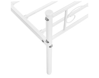 Cama blanca metalica individual