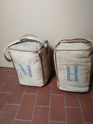 Set 2 fermaporte in tela - M&H