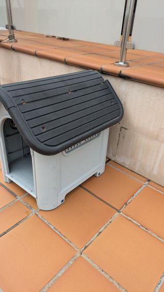 Caseta perro exterior gris para raza pequeña o med