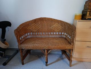 Sillón mimbre vintage rústico