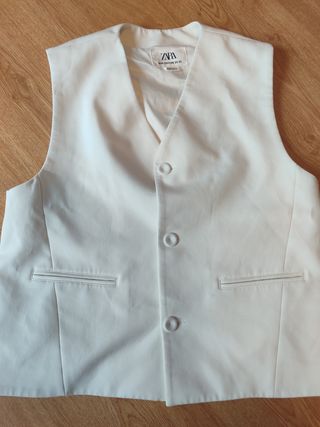 Chaleco Zara blanco hombre M