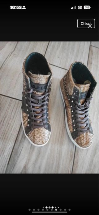 Sneaker alte donna beige-marrone