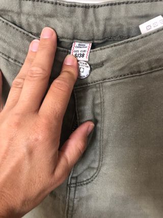 Pantalones pitillo verde olivaj