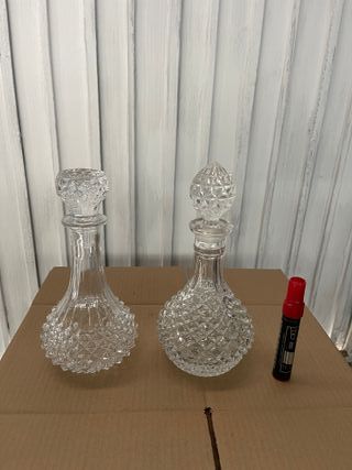 2 Botella licor cristal