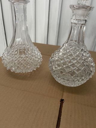 2 Botella licor cristal
