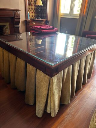 Mesa centro camilla: madera, cristal