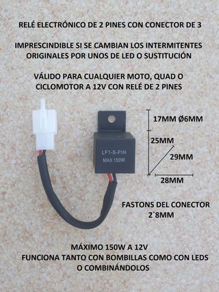 Relé electrónico intermitentes led 2 pines directo