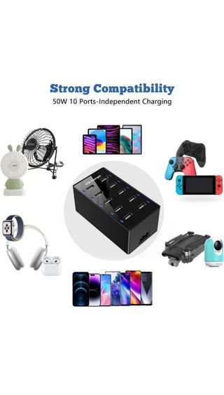 Cargador USB 10 puertos