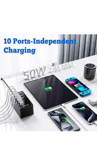 Cargador USB 10 puertos