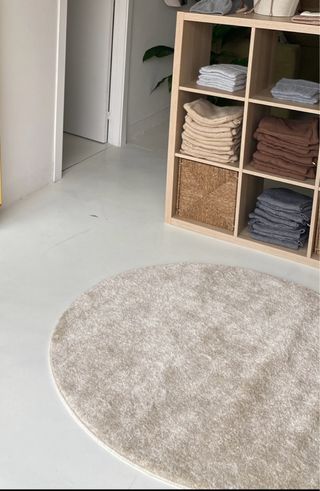 Alfombra redonda Ikea beige